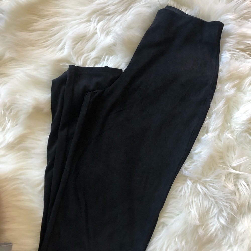 Black Suede Leggings